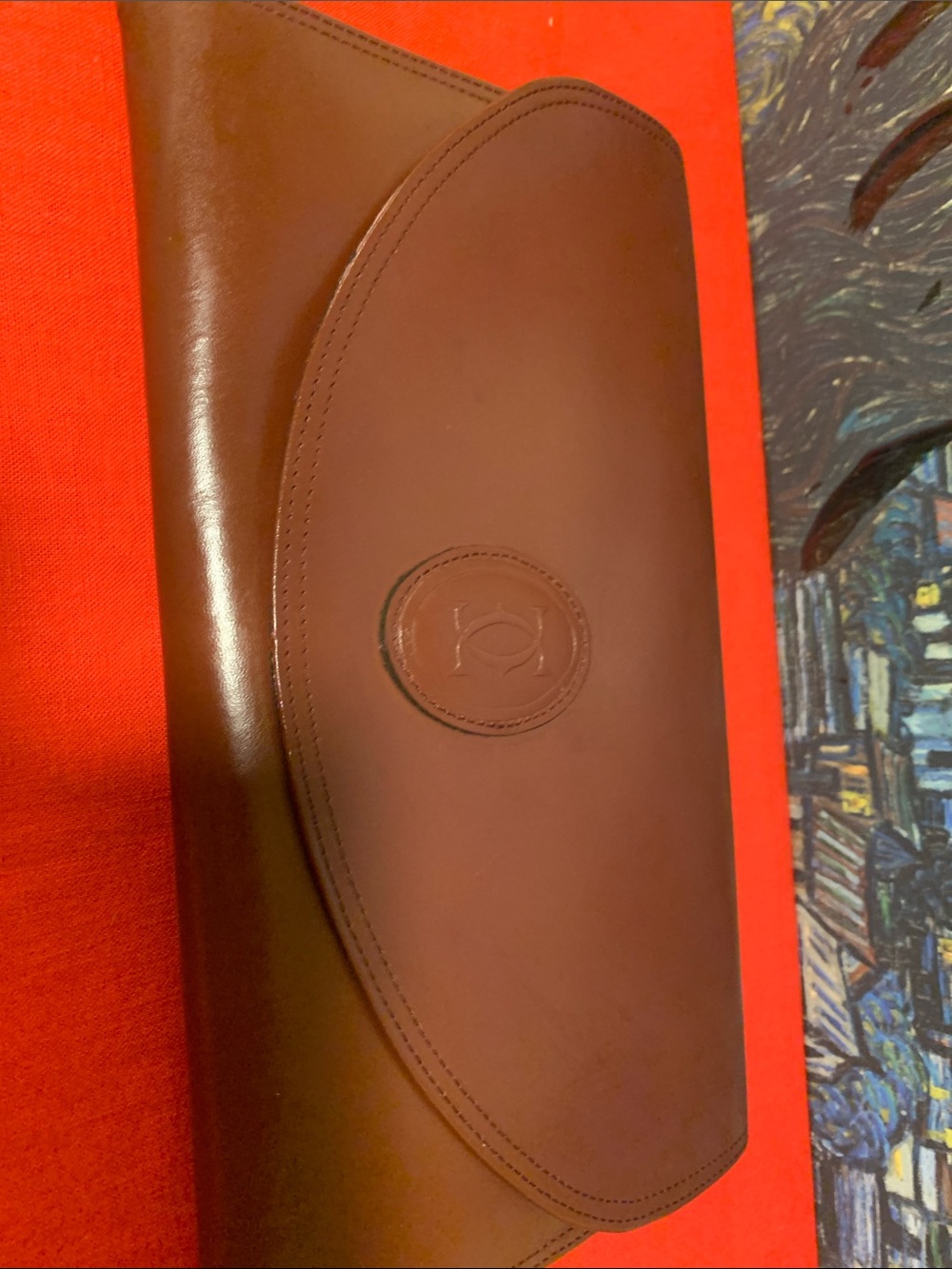 Cartier Leather  EnvelopeClutch in Deep Chestnut  with  COA - Picture 7 of 12